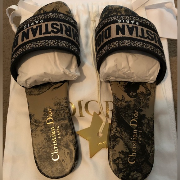 Christian Dior Dway Hazelnut Embroidered Cotton & Toile de Jouy Motif Size 36 - Picture 5 of 11